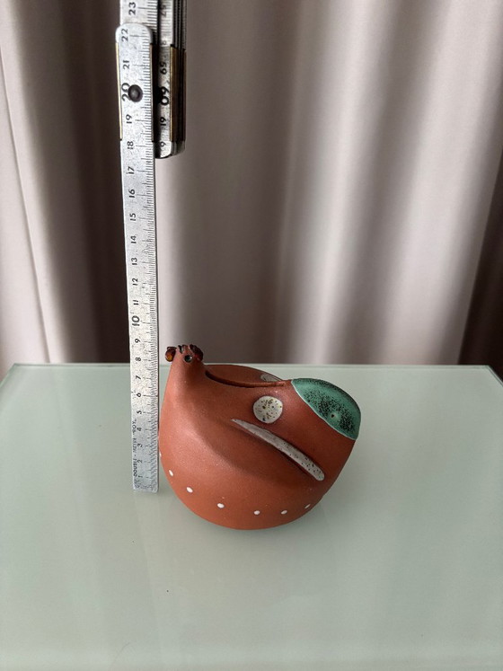 Tirelire en céramique en forme d'oiseau, terre cuite et verte, Objets déco, Marron (photo 3 sur 9)