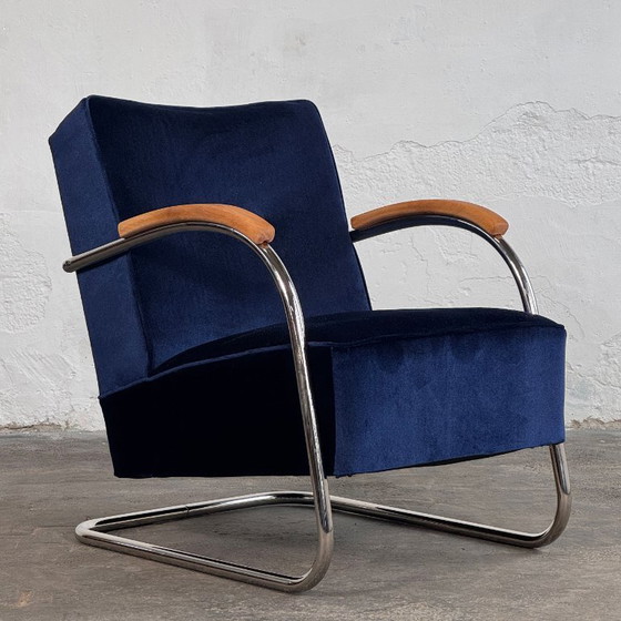 Image 1 of Pair of Tubular Steel Bauhaus Chairs by Anton Lorenz for Mucke Melder, 1930