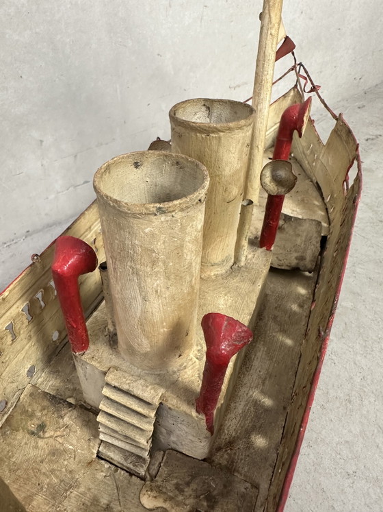 Image 1 of Brutalist 'steamer' model boat - Emmanuel Hiel