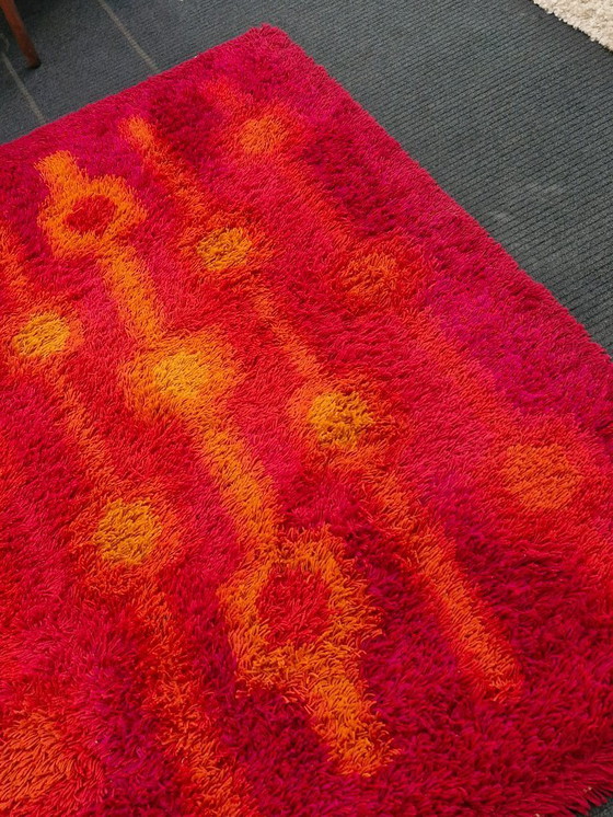 Image 1 of Vintage rug Desso 70s red/orange/yellow