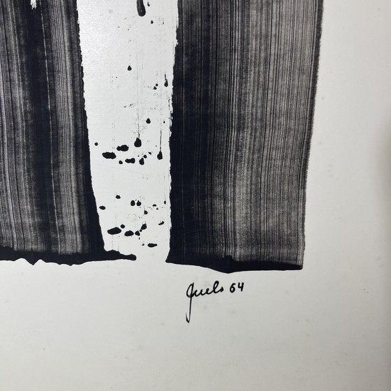 André Engels, Composition Abstraite, Techniques Mixtes sur Papier, 1964 – Peintures et dessins, Paper (photo 3 of 19)
