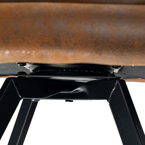 Image 1 of 2x Urban Meuble Vintage Drehstühle Für Esszimmer In Braunem Wildleder California KD Suede Brown Swivel