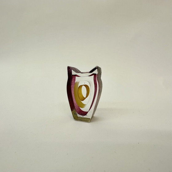 Image 1 of Mini sculpture vintage hibou "Night Eyes" par Bertill Vallien pour Kosta Boda, Suède