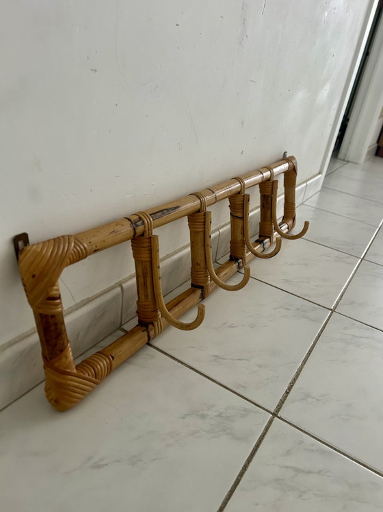 Image 1 of Appendiabiti vintage in bambù, stile boho chic