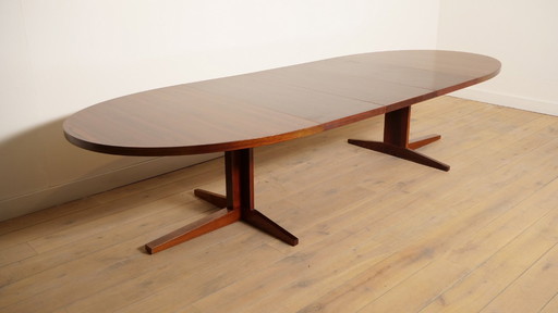 Table de salle à manger ovale vintage | XXXL | Bois de rose | Extensible | 189 - 336 cm cm cm