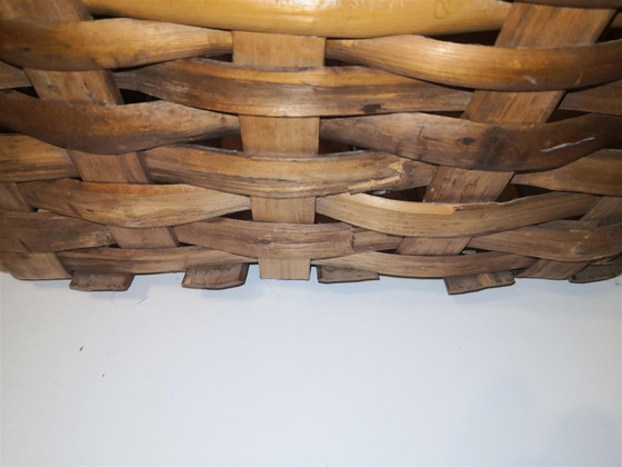 Image 1 of Zeldzame antieke retro vintage houten mand / 20e eeuw