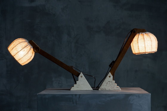Image 1 of Mid Century Brutalistische tafellampen, Frankrijk, 1960