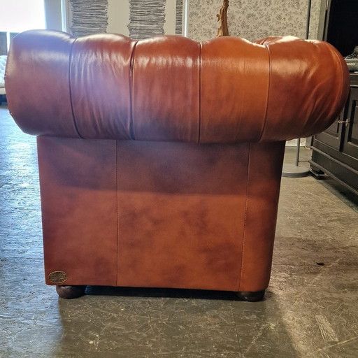 Chesterfield First Class armchair - cloudy brown old