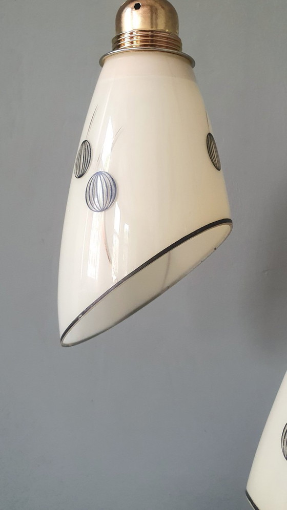 Set Vintage Hanglampen Met Decoratie. Beige / Zacht Geel – Metal (photo 21 of 27)