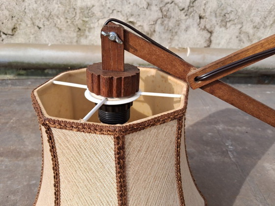 Image 1 of Lámpara de tijera de madera de teca, 1950