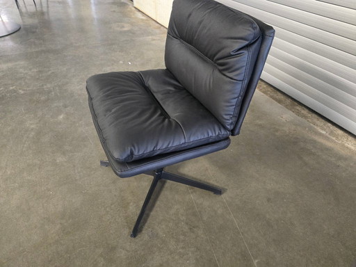 1x Bureautoel Noir Lederlook