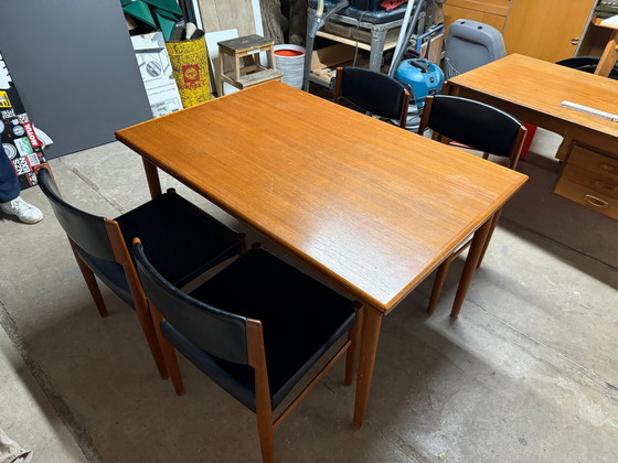 Image 1 of Conjunto de mesa y sillas de teca, Grete Jalk, década de 1970, Glostrup danés, mediados de siglo