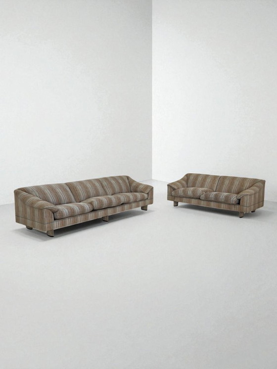 Image 1 of Poltrona Frau - Sofa - Wood, Fabric - Set of Two Sofas