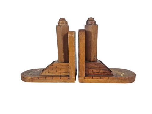 Bookends "Battle for the Grebbeberg 1940" - Wood - Oak - Militaria