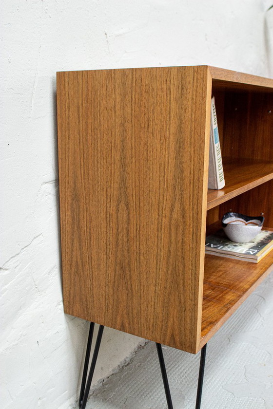 Vintage sideboard, chest of drawers, bookshelf, teak, walnut, 1960s, Mid Century – Wood (photo 10 of 13)