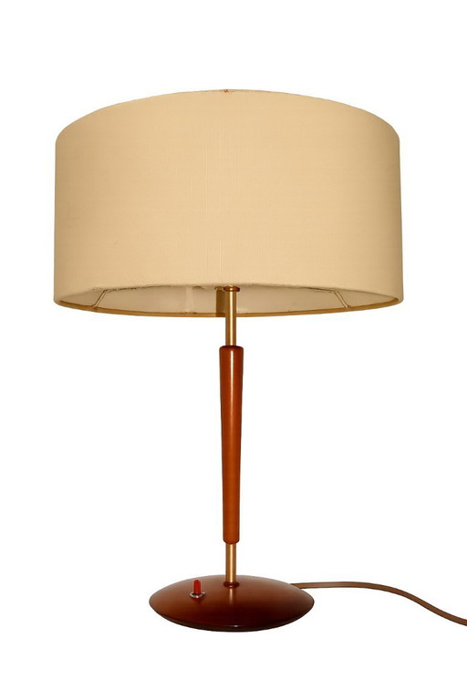 Vintage Danish table lamp from the 1960s – wood, metal, plastic