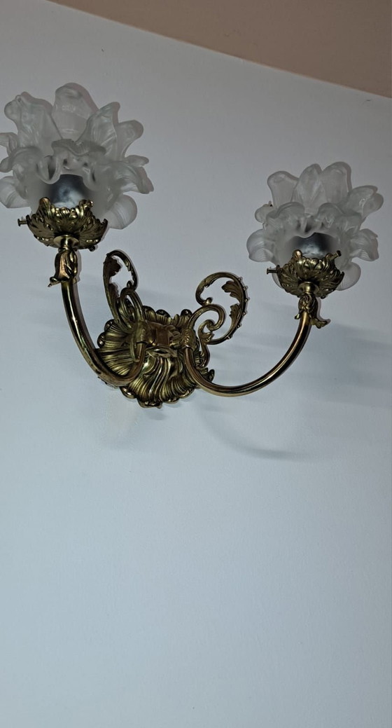 Wandleuchte Louis XV, Wandleuchten, Bronze, Glas, Gold (Foto 2 von 9)