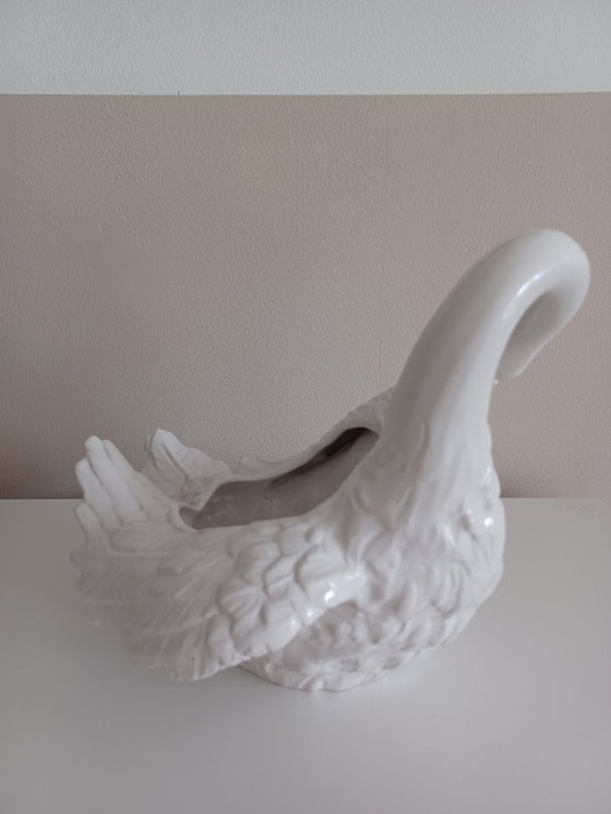 Image 1 of Vintage '50-'60 Bassano zwaan- Italiaans keramiek. majolica