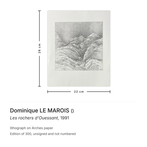 Image 1 of Dominique LE MAROIS The rocks of Ouessant lithograph 1991