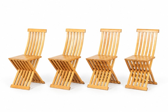Set di 4 sedie pieghevoli Tomasa – Simon Gavina/Cassina, anni ’80 – Wood (photo 4 of 5)
