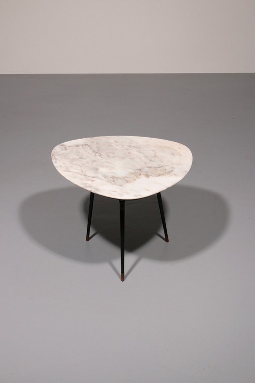 Elegant Marble and Brass Accent Table – Chic Small Coffee or Side Table
