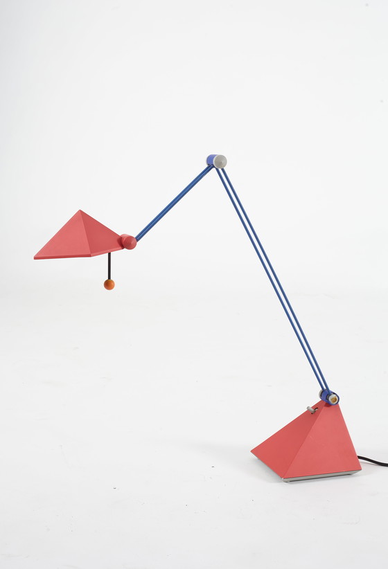 Image 1 of Lungean + Pelmann für Brilliant Leuchten, Schreibtischlampe im Memphis-Stil der 1980er Jahre