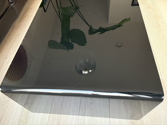 Image 1 of Black high-gloss glass coffee table