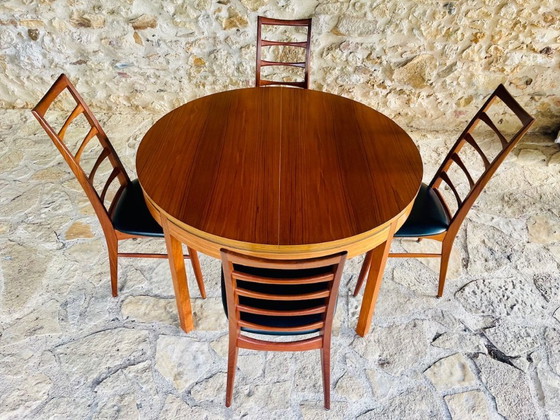 Image 1 of Mid-Century Extendable Teak Dining Table with Butterfly Leaf, By Van Pelt, 1960s