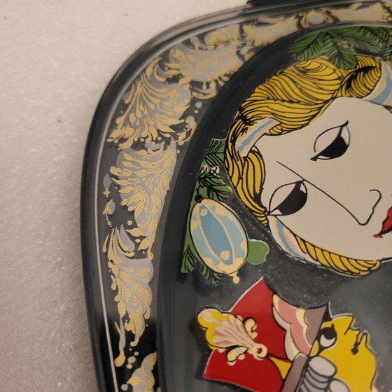 Image 1 of Oval convex frame and painting on glass, Clara Nutcracker Rosenthal, Bjorn Wiinblad Sweden