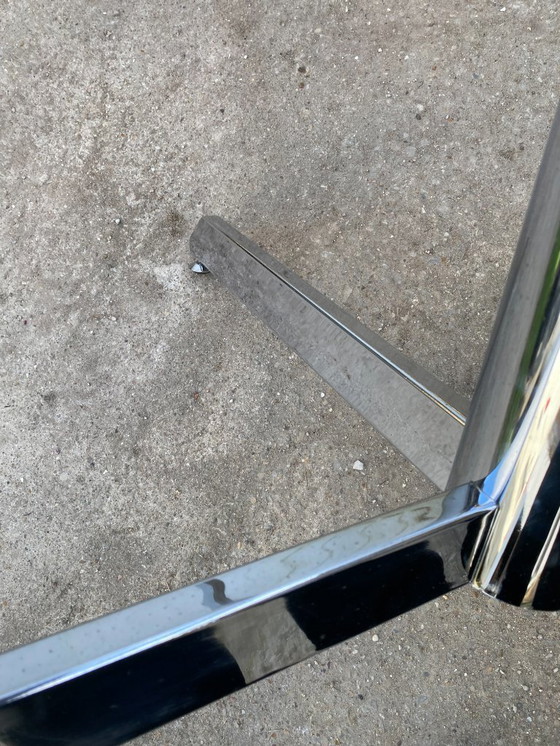 Image 1 of Round smoked glass and chrome table by Florence Knoll and Roche Bobois, 1970s