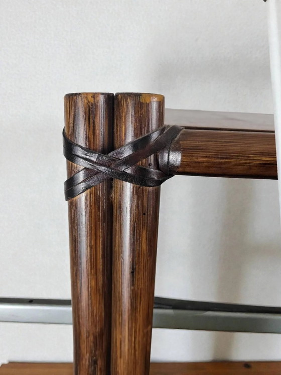 Bamboo shelf with smoked glass, 1970s – Shelving unit (photo 4 of 14)