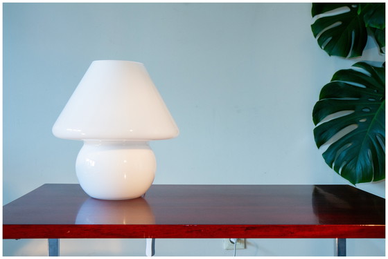 Image 1 of Paddestoel lamp van geblazen glas 1970