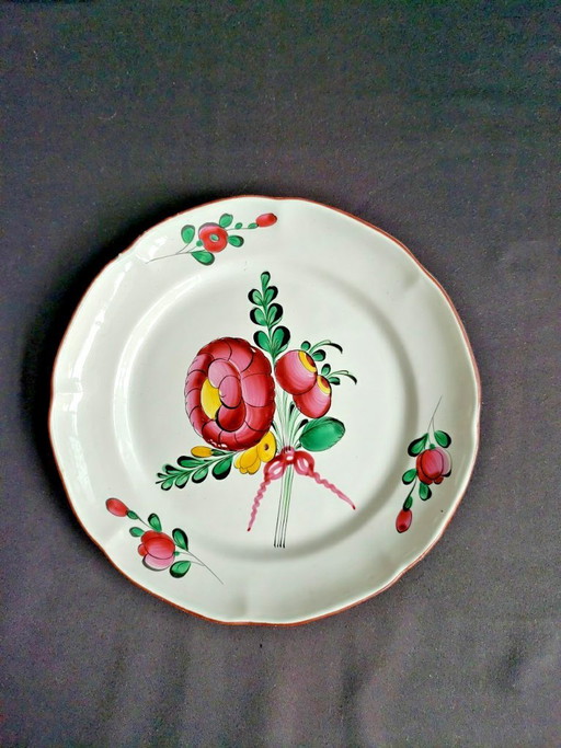 Oosters faience bord - Les Islettes - Handgeschilderd