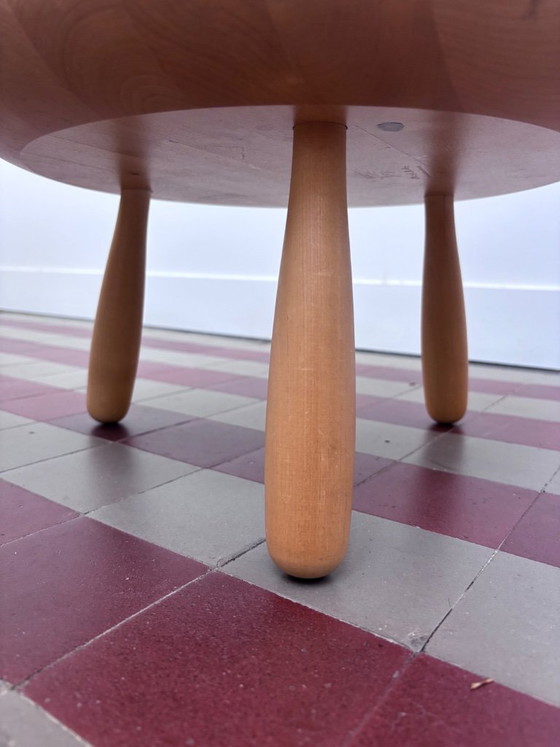 Image 1 of Ensemble - Table d'appoint/tabouret en bois postmoderne vintage "Karljohan" Par Christian Halleröd Pour Ikea Ps