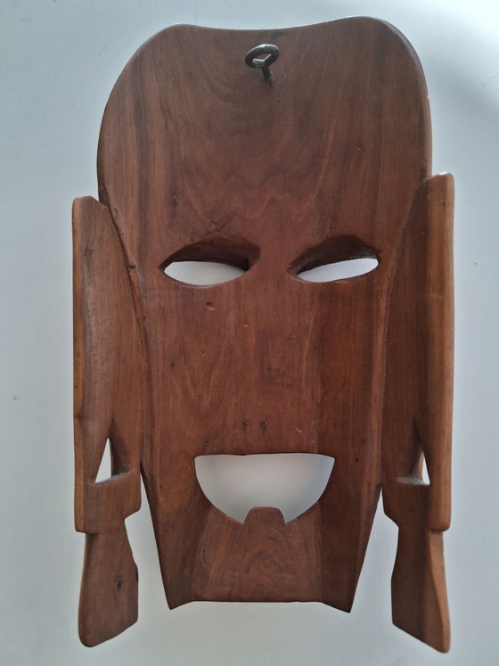 Afrikanische Maske, Artisan, Dekorative Objekte, Holz, Braun (Foto 2 von 5)