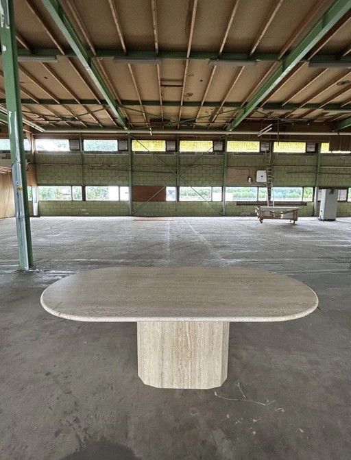 Large vintage Travertine dining table