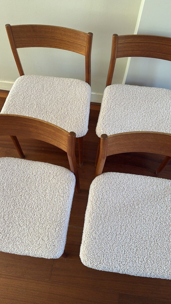 Image 1 of 4x vintage teak teddy chairs