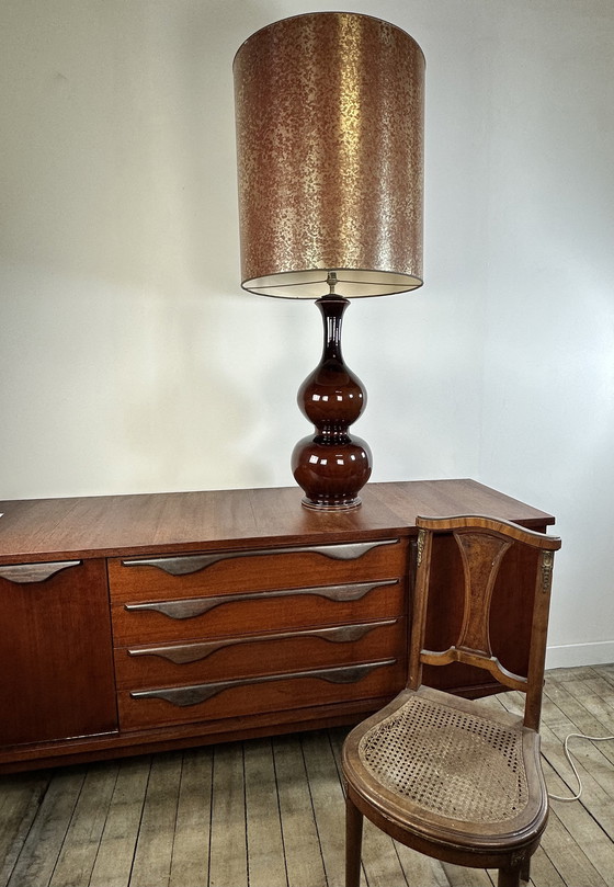 Image 1 of Vintage geglazuurde keramische lamp uit de jaren 70