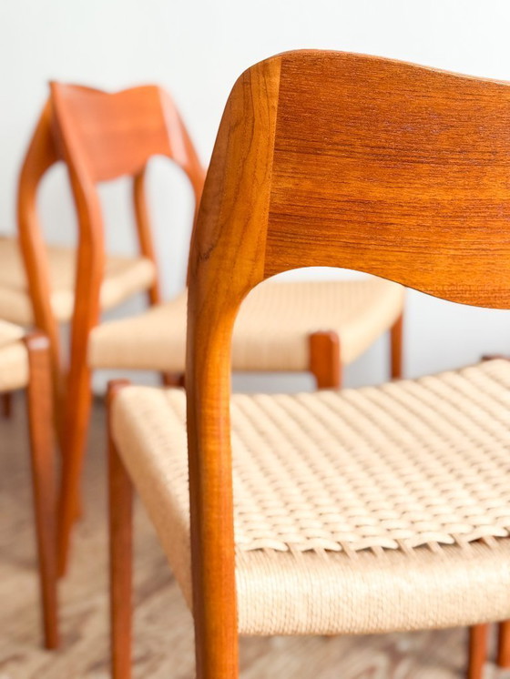 Image 1 of Niels O. Møller Modell 71 Esszimmerstuhl, 8er-Set für J.L. Mollers, 1951