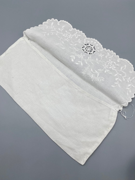 Serviette brodée ancienne « Monsieur » – linge de trousseau vers 1900 – Objets déco, Cotton (photo 4 of 6)