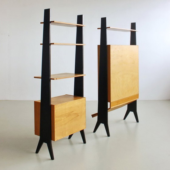 Image 1 of Système d'étagères modulaires vintage, meuble mural style années 60, entièrement restauré