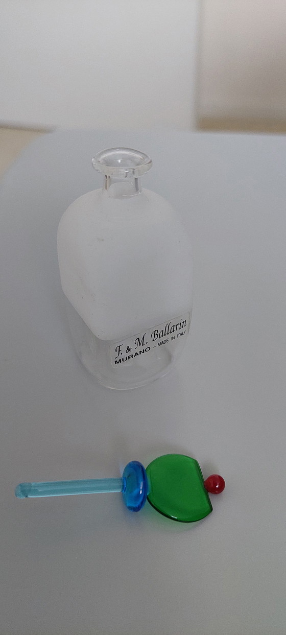Image 1 of Frasco de perfume antiguo de cristal de Murano de F. & M. Ballarin