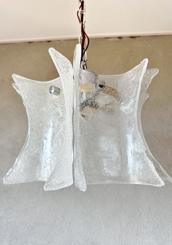 Lampada a Sospensione Vintage in Vetro Ghiaccio – Lampade a sospensione, Chrome, Murano Glass (photo 8 of 16)