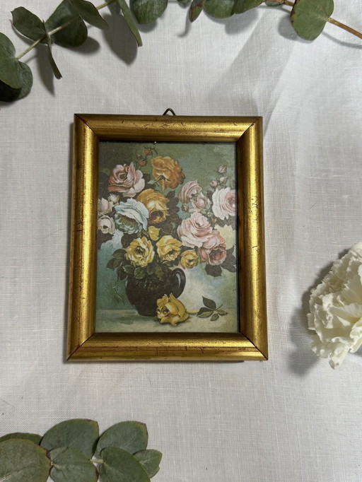 Vintage flower gold frame