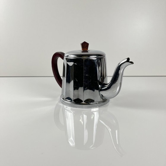 Image 1 of Set da caffè vintage in metallo cromato e bachelite, anni '40/'50