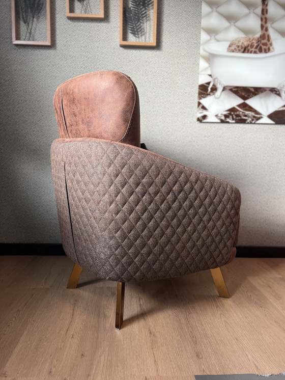 Image 1 of Fauteuil Chesterfield Dareton - Marron - Cuir