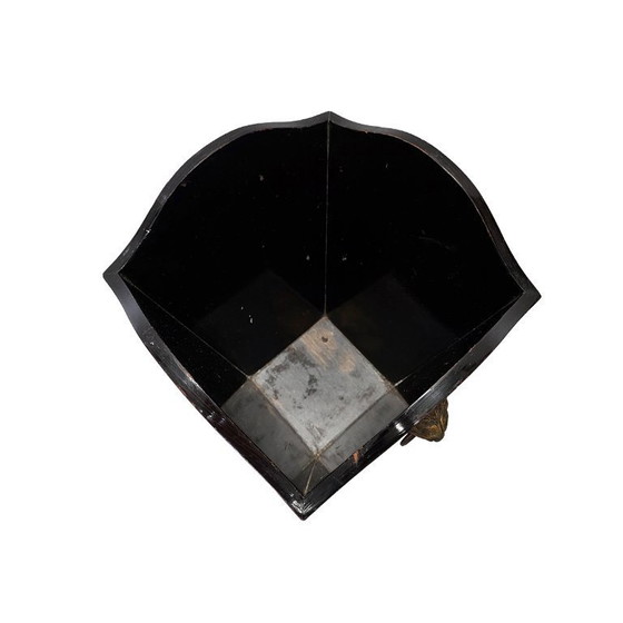 Image 1 of Antico cestino per rifiuti francese in mogano con teste di leone, XIX secolo