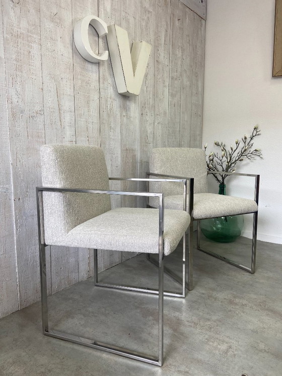 Image 1 of Coppia di poltrone anni '70 in acciaio inox