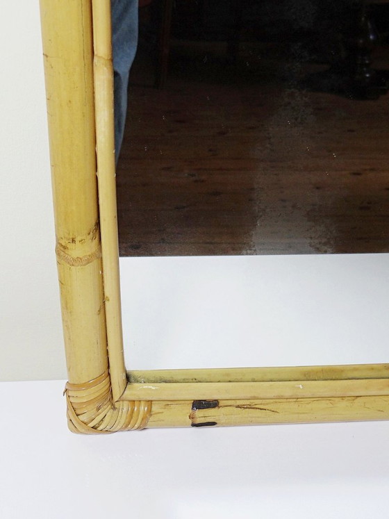Image 1 of Large Italian bamboo arch wall mirror, Riviera style, 1950s-60s