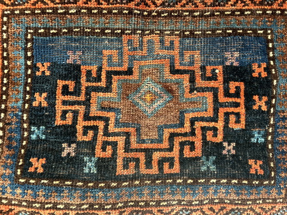 Image 1 of Antike Shahsavan-Kameltasche (Khorjin-Panel) – Wolle mit Jute-Rückseite – ca. 1890–1920